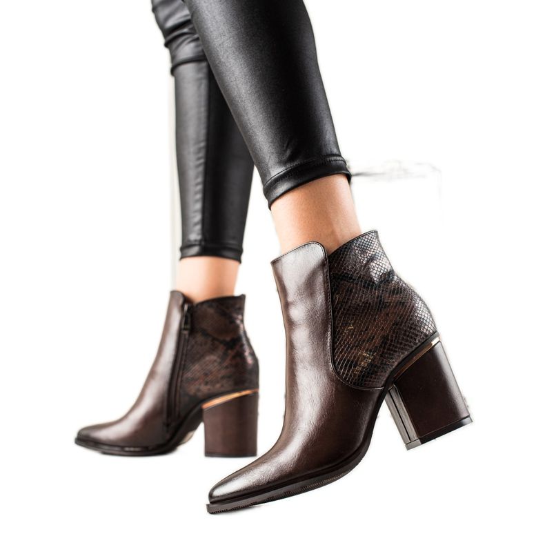 W. Potocki Stövlar med ormtryck Potocki Insats brun