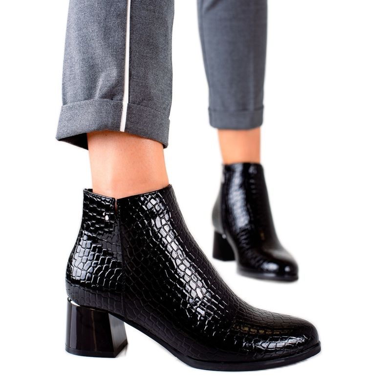 W. Potocki Högklackade stövlar Potocki svart