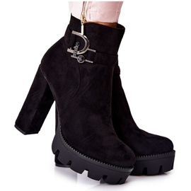 Stövlar i mocka på höga klackar Svart Dianne