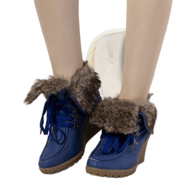 Blå kilstövlar med Callas-päls