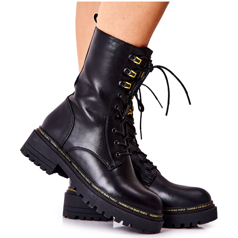 POTOCKI Svart Rockdale Tall Leather Workers