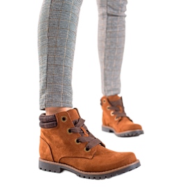 TRENDI Traper-stövlar i mocka brun