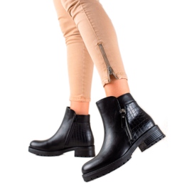 Bestelle Trendiga stövlar med dragkedja svart