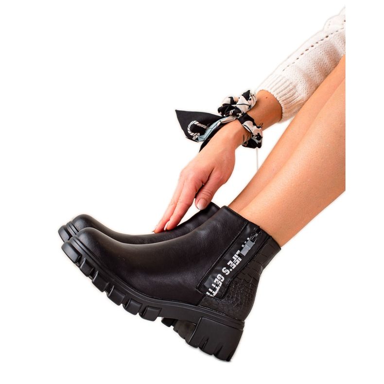 Goodin Arbetsstövlar med dragkedja svart