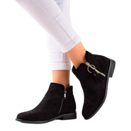 Super Me Stövlar med gulddragkedja svart