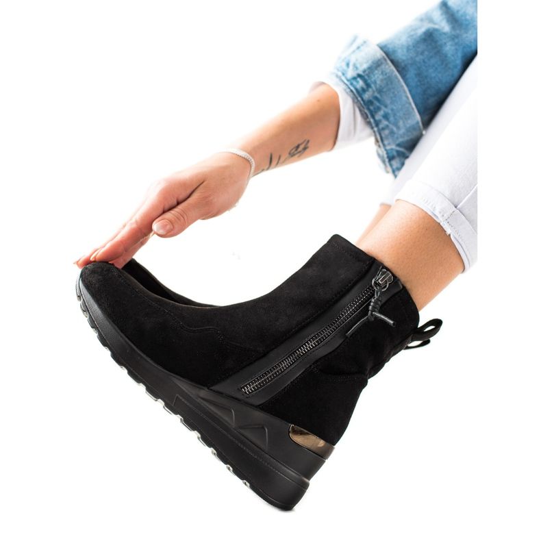 Evento Stövletter i mocka med klackar svart