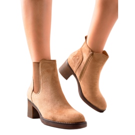 Seastar Högklackade stövlar i mocka beige brun