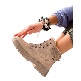 Goodin Beige Trappers Med Fårskinn