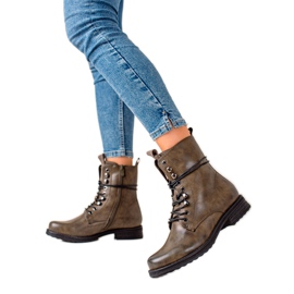 Super Mode Klassiska snörskor brun grön