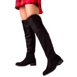 Lucky Shoes Stövlar Med Silverprydnader svart