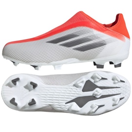 Adidas X Speedflow.3 Ll Fg Jr FY3256 fotbollsskor röd, vit och grå apelsiner och röda