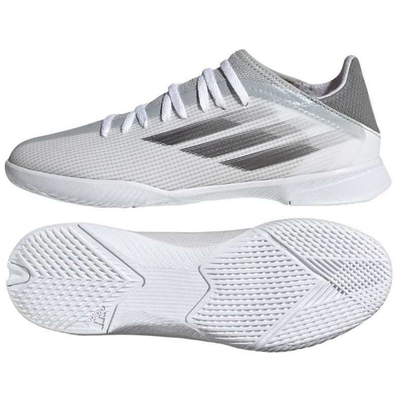 Adidas X Speedflow.3 In Jr FY3315 fotbollsskor grå, vit nyanser av grå