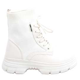 Stövlar med en strumpa ovandel Ritius Beige