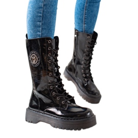 Filippo Läderstövlar på plattformen svart