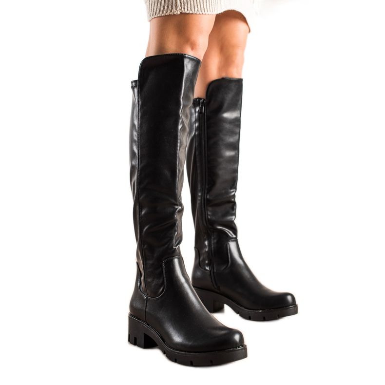 TRENDI Casual Eco Leather stövlar svart