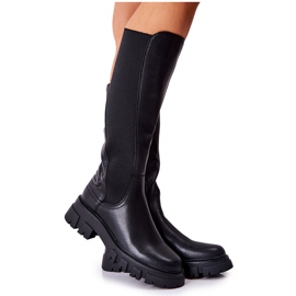 Sergio Leone Läderstövlar med svart Ampine dragkedja