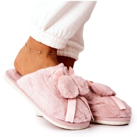 Pälstofflor Med Pompoms Rosa Pampies