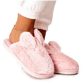 Pälstofflor Med Rosa Thorpe-öron