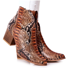 Lewski Shoes Cowboystövlar Lewski Brown Snake Pattern EV28 brun