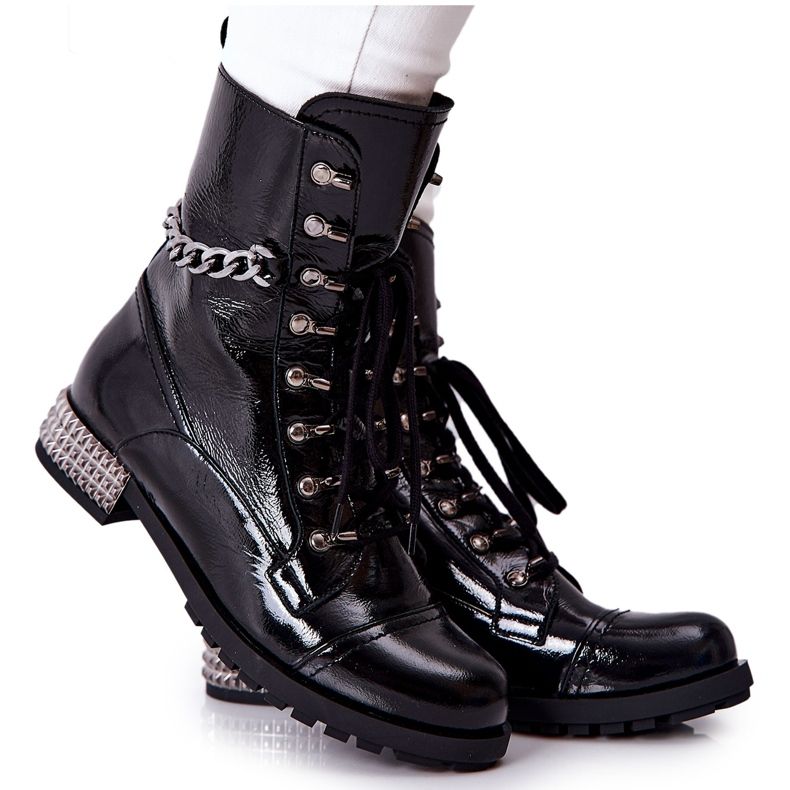 Läderstövlar Workers On Heel Laura Messi Black 2209 svart