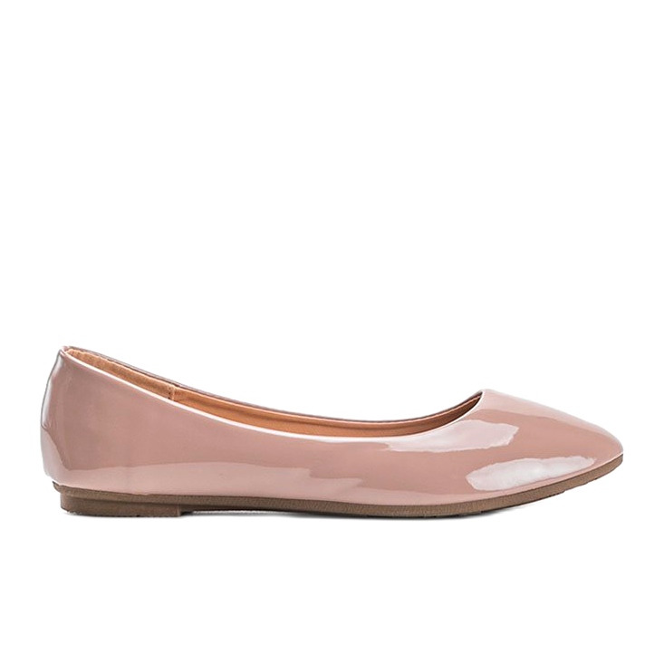 Diamantique Lackerade ballerinor beige
