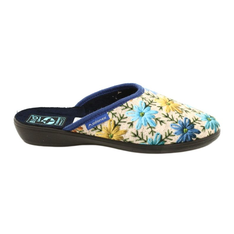 Damtofflor med blommor Adanex 26743 Beige-Blå