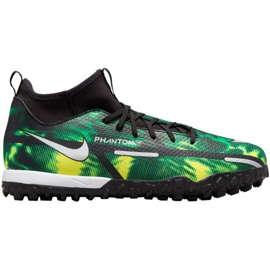 Nike Phantom GT2 Academy Df Tf Sw Jr DM0741 003 fotbollsskor grön, mångfärgad grön