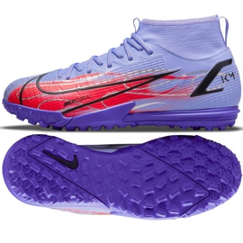 Nike Mercurial Superfly 8 Academy Km Tf Jr DB0935 506 fotbollsskor mångfärgad purpur