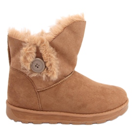 Snowboots med knapp Niki Camel brun
