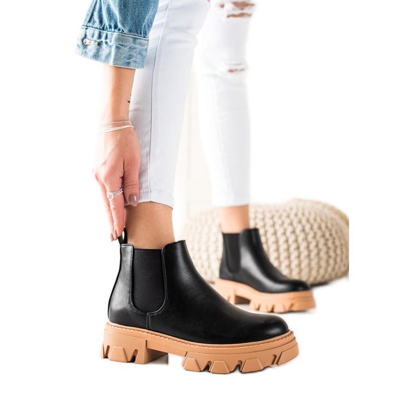 Seastar Varma Chelsea-stövlar med ekologiskt läder svart