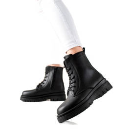 TRENDI Klassiska Svarta Trappers På Plattformen