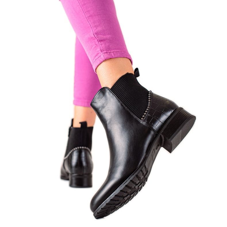 TRENDI Stövlar med dragkedja svart