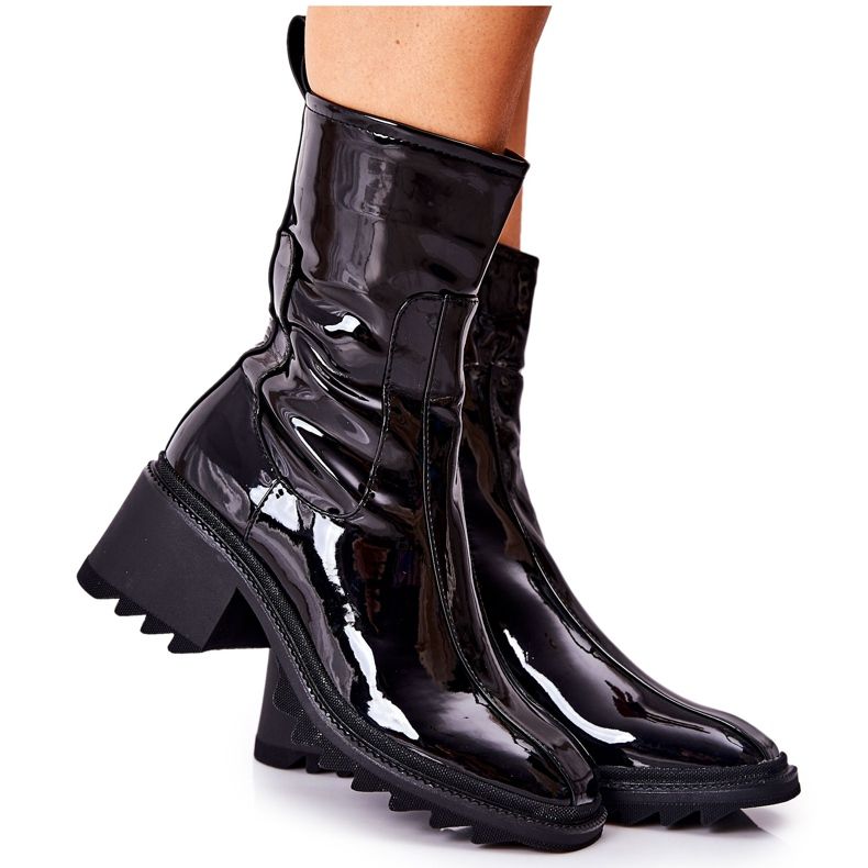 PM1 Högklackade Black Merelien Black Patent Boots svart