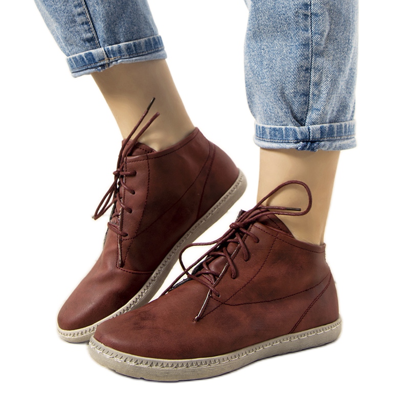 Burgundy Keira casual damstövlar rödvin röd