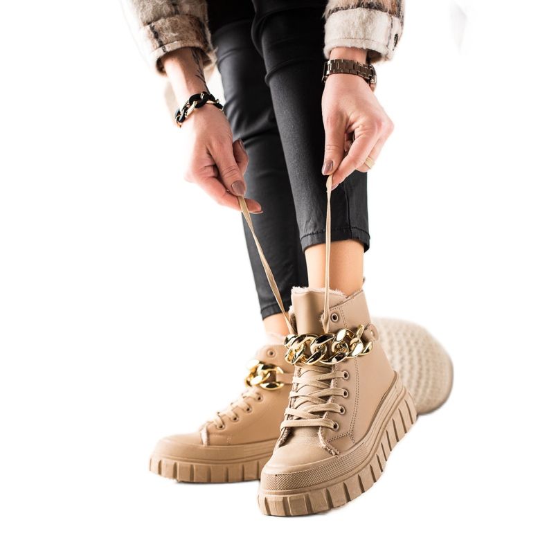 TRENDI Varma stövlar Sneakers beige