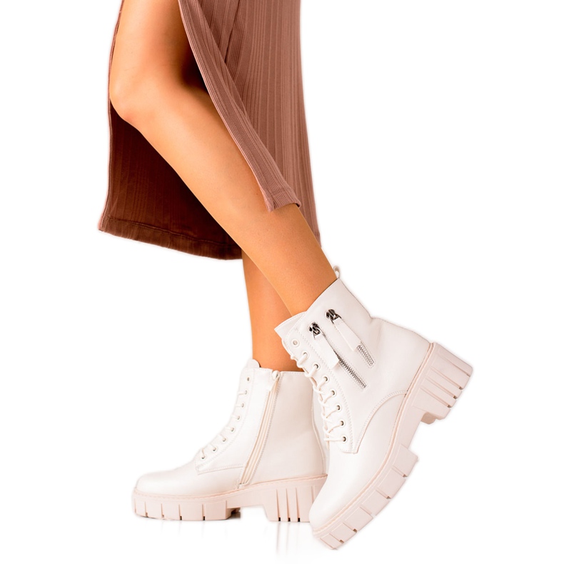 Goodin Fashionabla fångare med dekorativa dragkedjor beige