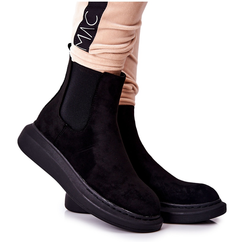 PS1 Mocka Booties Jodhpur-stövlar på Black Marissa-plattformen svart