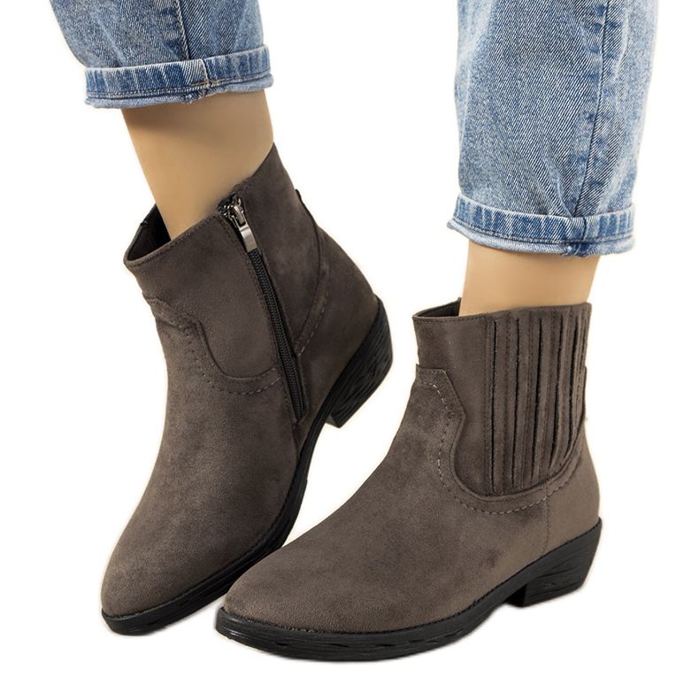 Grå Saucier varma cowboystövlar