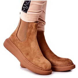 PS1 Mocka Booties Jodhpur-stövlar på Beige Marissa-plattformen brun