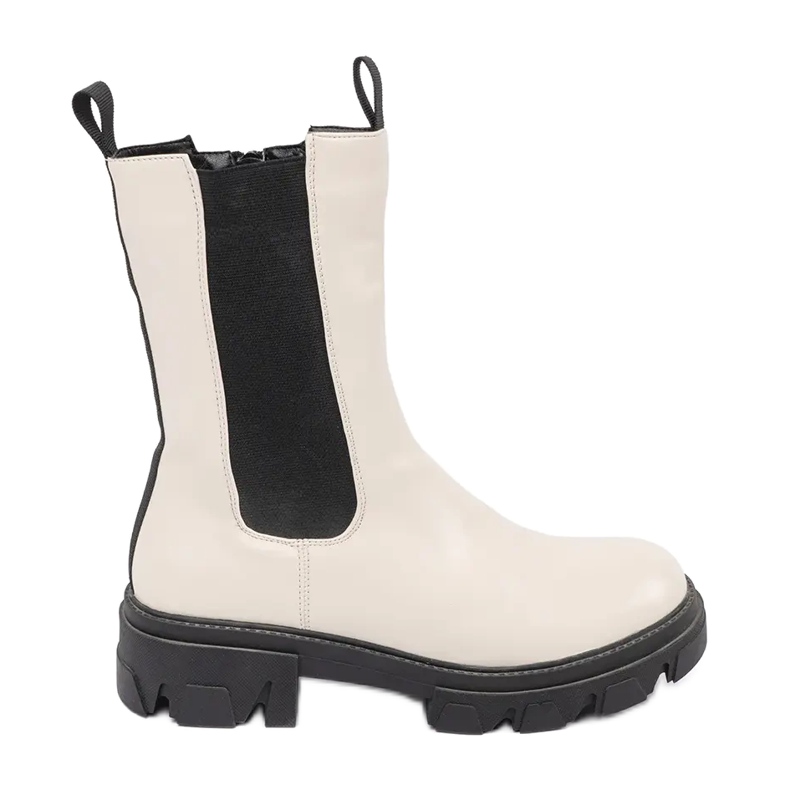 Goodin Moderiktiga höga stövlar beige