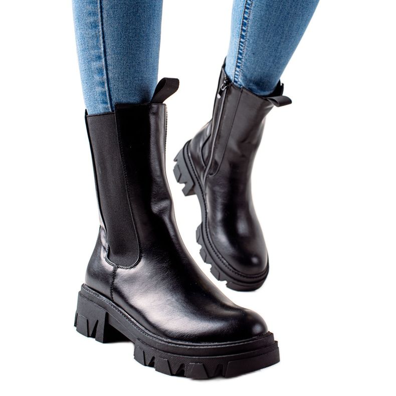 Goodin Moderiktiga höga stövlar svart