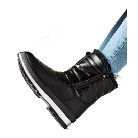 TRENDI Klassiska snöstövlar på dragkedjan svart