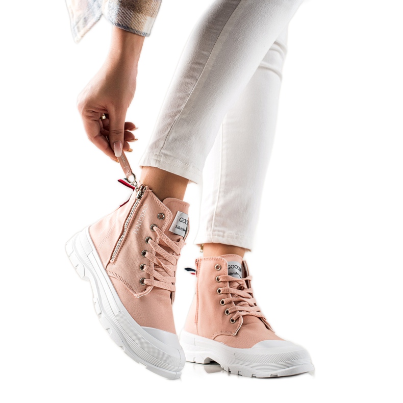 Goodin Sneakers med dekorativ dragkedja rosa