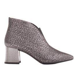 Marco Shoes Smala ankelstövlar i silver med gummi i ovandelen grå