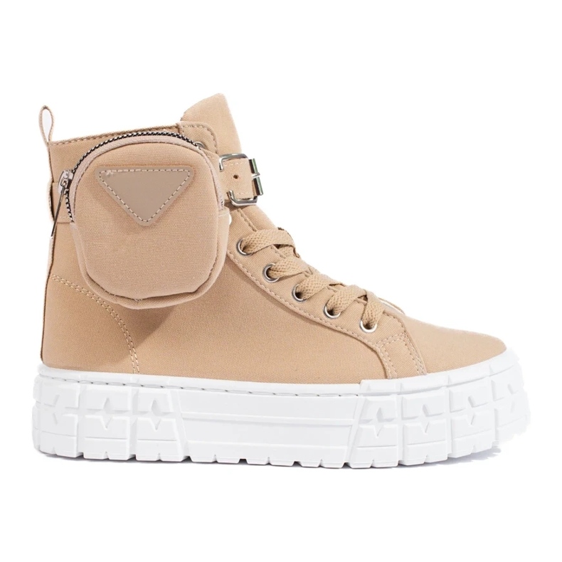Goodin Sneakers på plattformen med en ficka beige