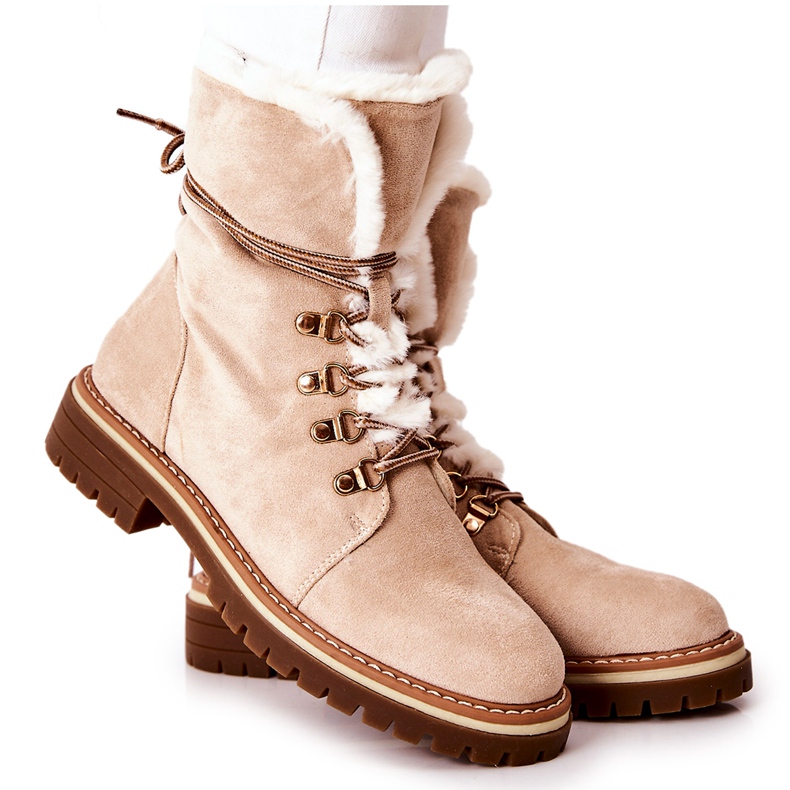 Boots Warm Trappers Beige Nelby