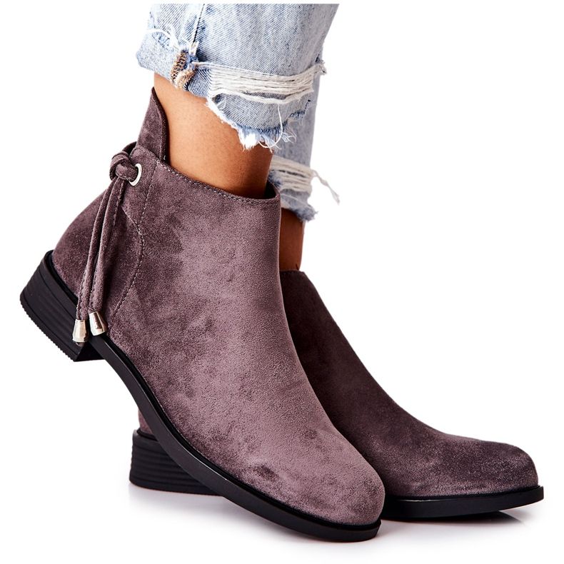 Damstövlar Mocka Grå Numbero