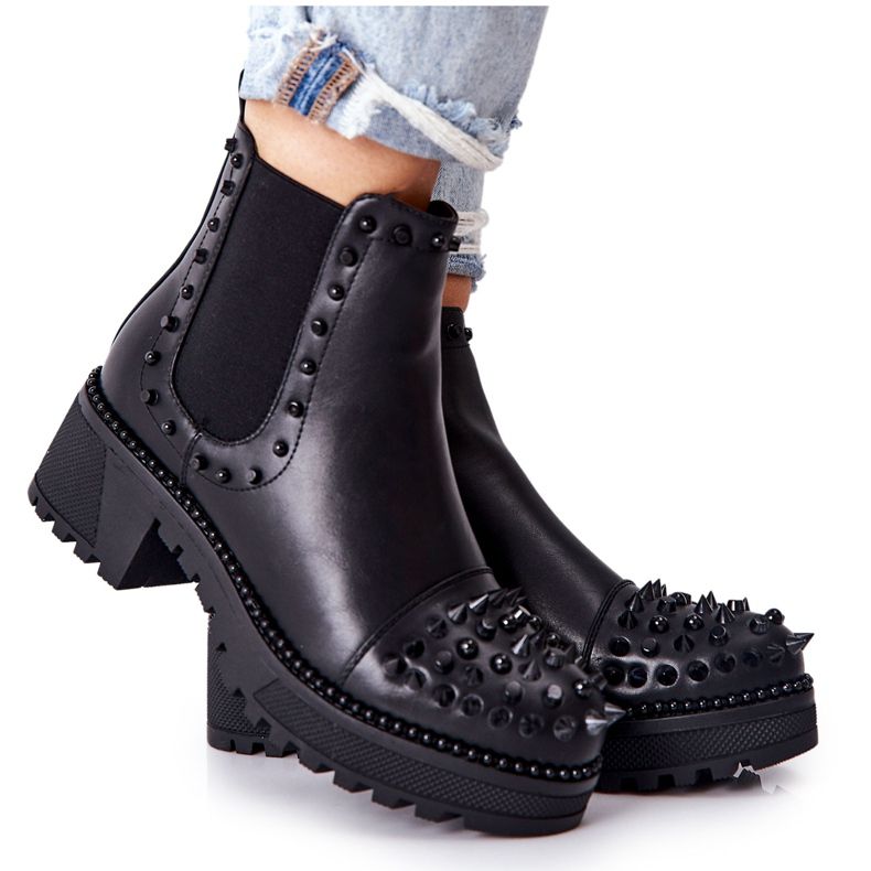 PG1 Svarta Comonis Jodhpur-stövlar med strålar