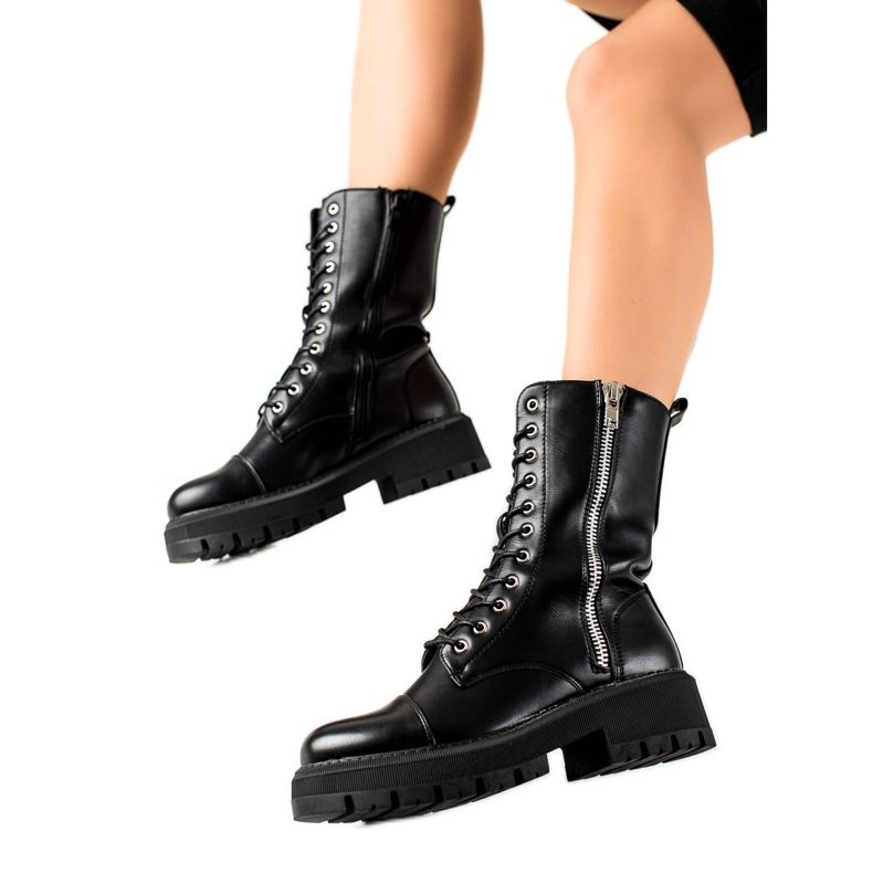 Seastar Stövlar med dekorativ dragkedja svart