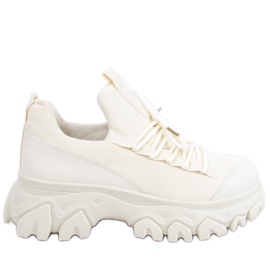 Huggy Beige sportskor med hög sula